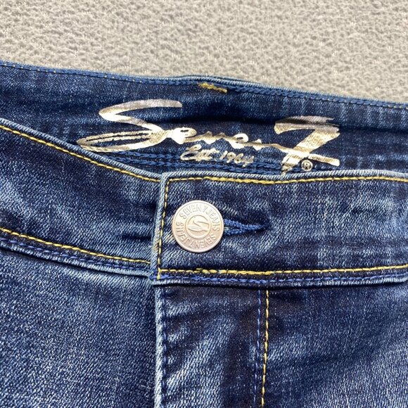 Seven 7 Womens Size 20 Dark Wash Stretch Embroidered Pockets Denim,Straight - Picture 16 of 16